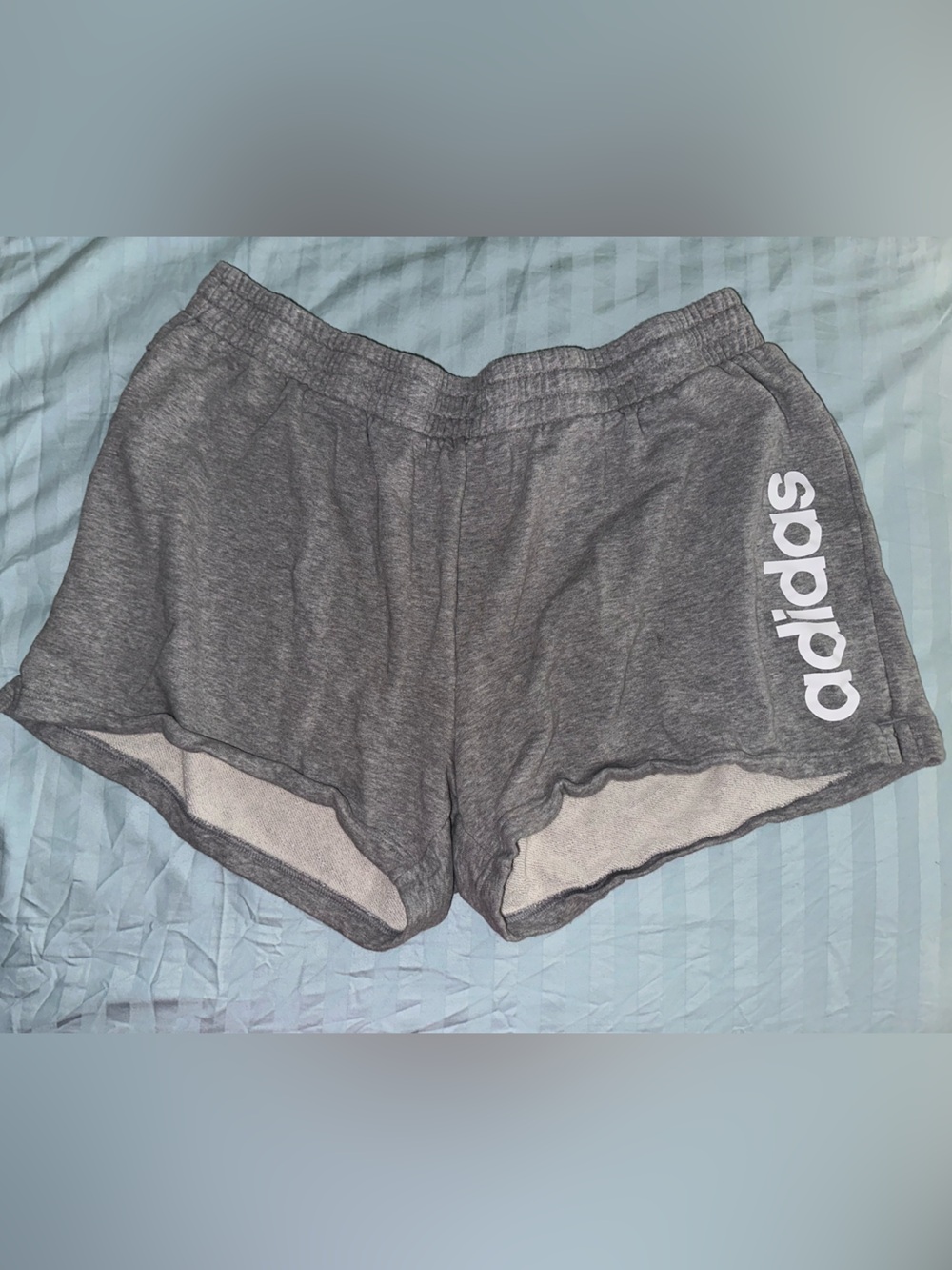 adidas Gray women’s Athletic Shorts with White Logo
